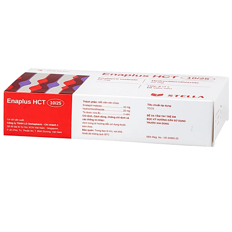 Enaplus HCT 10/25 điều trị tăng huyết áp nhẹ đến vừa (3 vỉ x 10 viên) - 3